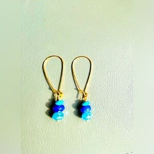 vibrant blue earrings, beach wear, vacation, cruise, handmade gift, pretty